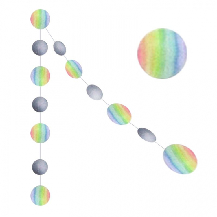 Гирлянда "Круги Микс" Металлизированный и Радужный