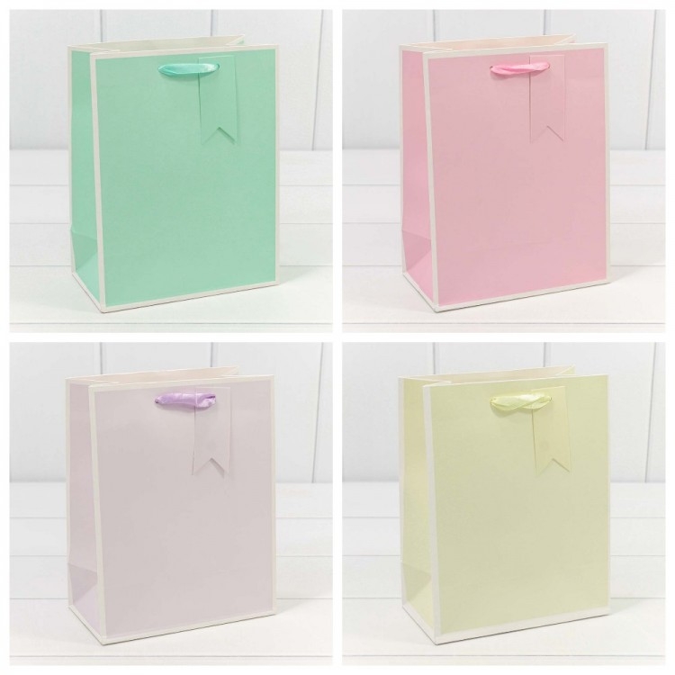 Пакет подарочный Однотонный в рамке, Микс 